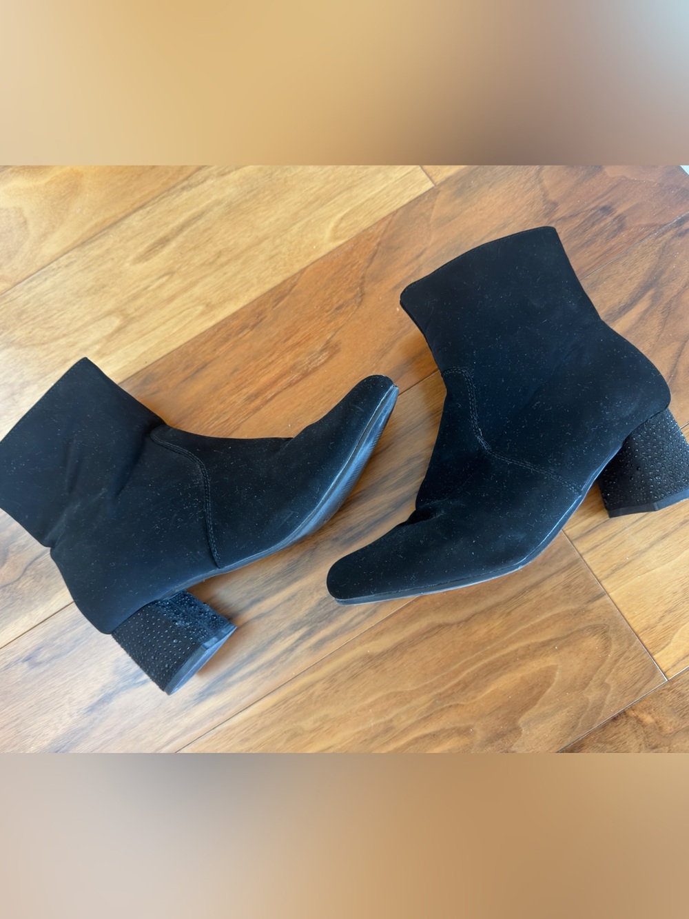 Ardene faux suede black ankle boots - size 7